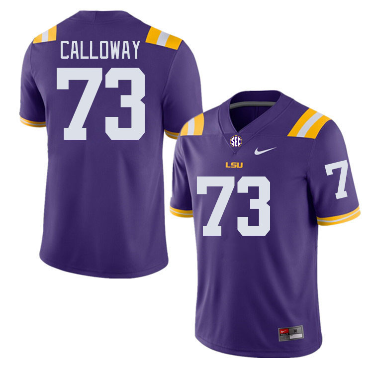 Men #73 Ethan Calloway LSU Tigers College Football Jerseys Stitched-Purple